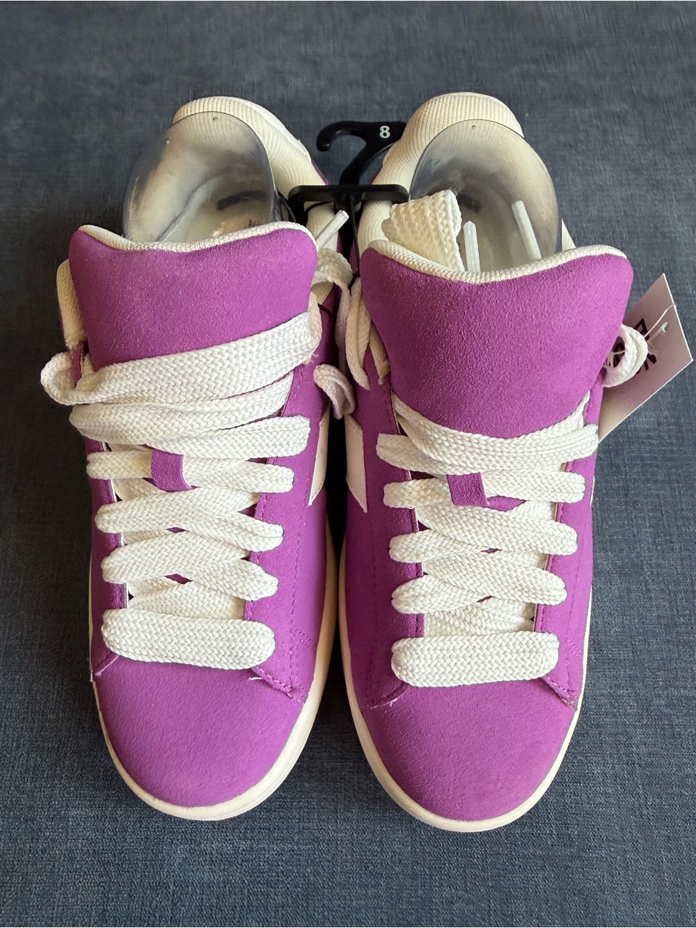 No Boundaries Women’s Purple Lace Up Chunky Skater Sneakers SZ 8 New Casual - Picture 3 of 9